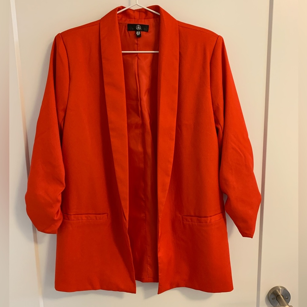 Missguided Bright Orangey/Red Open Front Blazer